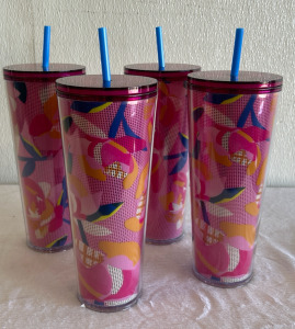 (4)Hawaii Collection, Spring 2023 Peony 24oz Venti Cup with Straw