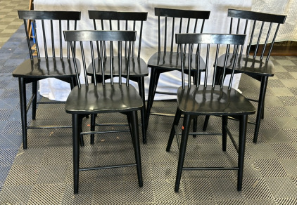 (6) Wooden Painted Bar Chairs