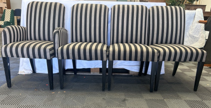 Gray/ Black Striped Dining Chairs