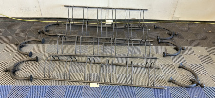 (4) Galvanized Steel 6 Bike Rack With Cast Iron Side Feet