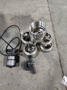 (8) Stainless Steel 4" Couplings 1 Small Electric Water Pump and More