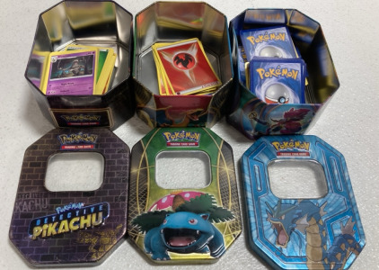 (3) Pokémon Tins of Trading Cards