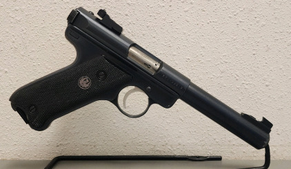 Ruger Mark II 22LR Semi Automatic Pistol With Bull Barrel, Case And Two Magazines-- 221-99619