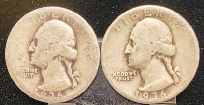 (2) 1936 90% Silver Quarters&mdash; Verified Authentic