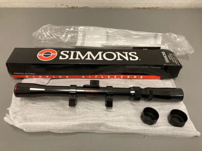 Simmons Rimfire 3/4&rdquo; Riflescope, Model 1004 3-7x20 Black Shine Finish- Like New In Box