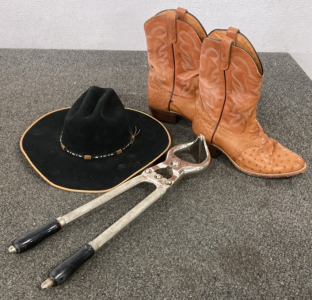 Resistol Hat, J.Chisholm Boots, HoofCutter