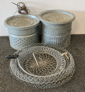 (2) Fish Traps and Mesh Fish Basket