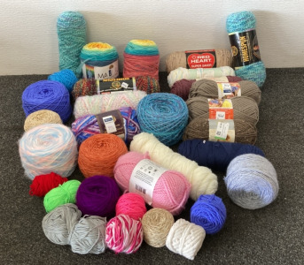 10+ Spools Of Acrylic Yarn