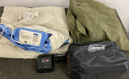 Aerobed, Coleman Air mattress Army Bag, Coleman Air Pump