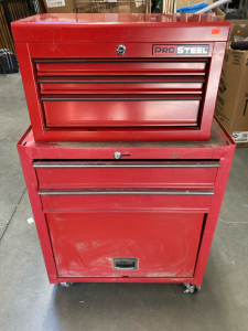 (2) Metal Tool Box- RED- In Good Condition