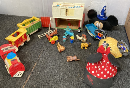 (3) Disney Hats, Fisher Toy Barn, & Train Set