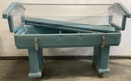 6&rsquo; Cambro Blue Salad Bar On Wheels!