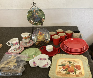 Knowles Decor Plates, Plate stand, Coffee Mug Set, Tea Cup Set, Brass Hummingbirds & More