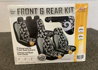 Car Seat Covers- Hawaiian Black Front & Back