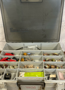 Tri-Level Tacklebox w/ Resistors, Circuit Chips/Terminals, Potentiometers & Other Electrical Components