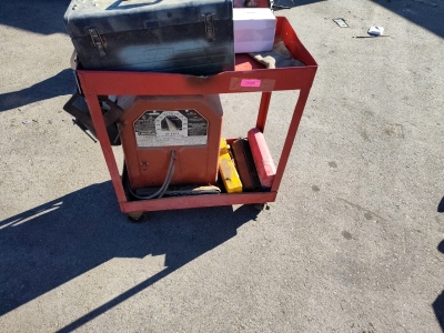 Lincoln Electric AC 225-5 Welding Machine 225-2 w/ Cart & Accessories Including Torch Gages, Rods Hood &More