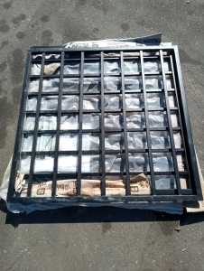(3)Black Section Gates with Corner End Post gates at 34"wide36"long(2)black metal Posts 40"by3" 46"by3"