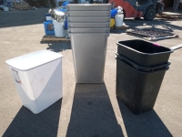 Waste baskets (6) silver (1)white(3) black