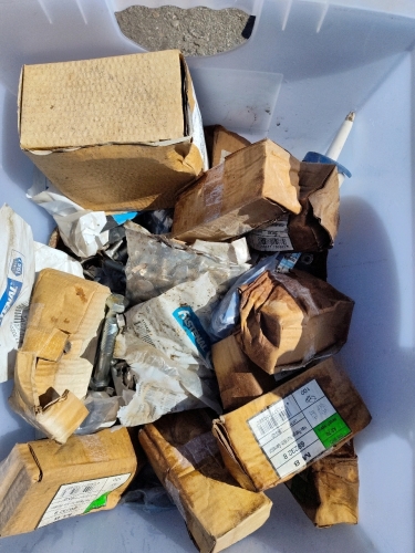 Tub of Assorted Bolts Nuts Washers and More