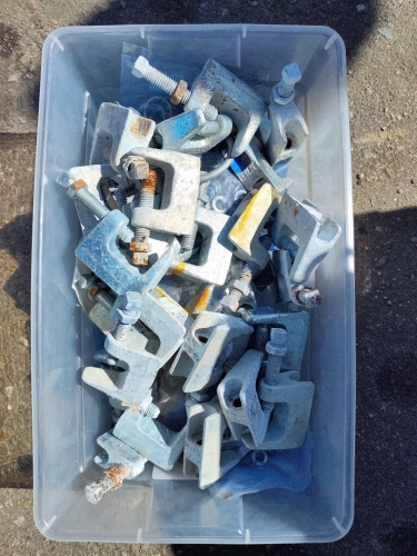 Tub of Clamps and Assorted Hardware Nuts,Bolts&More