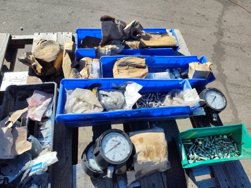 Assorted Bolts Nuts Washers Gauges and More