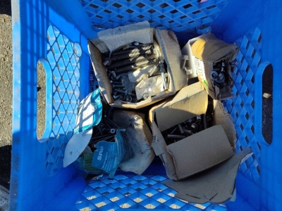 Crate of Bolts and Assorted Hardware