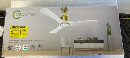 OFANTOP 52 Inch ETL Listed Indoor Outdoor Smart Ceiling Fans with Lights Remote Control, Quiet DC Motor 3 Blade Modern White Gold Ceiling Fan for Bedroom Living Room Patio