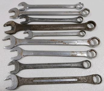 (9) Assorted Open End Wrenches