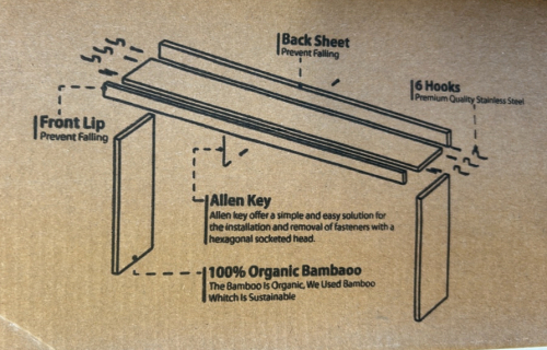 (3) Bamboo Over The Stove Spice Shelf For Kitchen