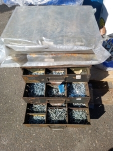 Assorted Headware including various Size nuts Bolts & more.