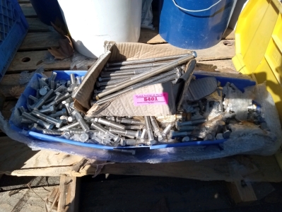 Assorted hardware bolts 9.1/2" long &2 7/8"long one blue bin 91/2" long one brown box of 2 7/8 long