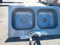 (2) stainless steel sinks one with whirlaway garbage disposable 291.1/2 horse power (1)at 33"by22"wide (2)33"by19"wide - 6