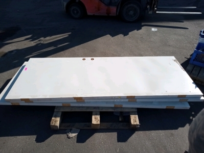(3) white wood doors 95" by 35"7/8