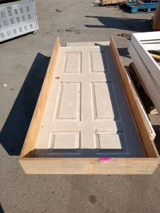 (2) White wood doors with frames 82"1/2 by 33" 1/2