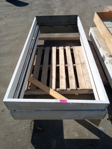 (2) white wood door frames 81"7/8 by37"1/2