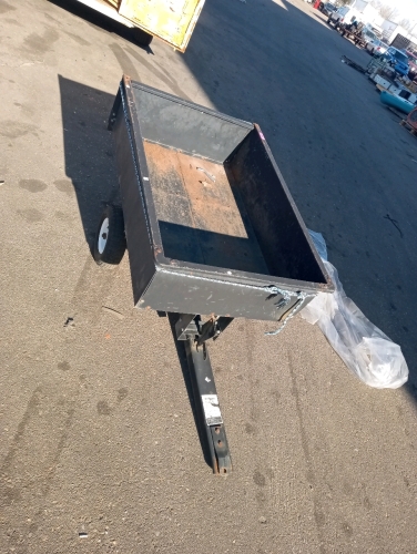 2.yard cart trailer 48"1/2 by 33"wide black white rim black tires 13"X4 max load 330.lbs 30psi
