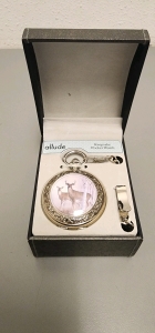 Allude Keepsake Pocket Watch, Buck And Doe Deer, New In Box
