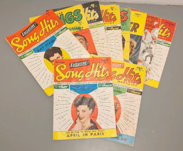 (10) Vintage 1950s Song Hits Magazines