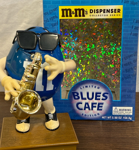 M&M’s Collectors Series Limited Blues Café Candy Dispenser w/ Box