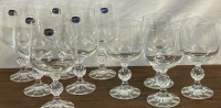 Claudia Crystal Collection By Bohemia (6) Wine Glasses (4) White Wine Glasses