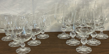 Claudia Crystal Collection By Bohemia (6) Brandy Glasses (6) Goblet Glasses