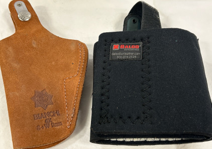 Bianchi 6x S+W 9MM Left-Handes Leather Pistol Holster & Galco Padded Ankle Holster