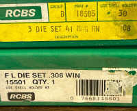 (2) RCBS Reloading Die Sets For 41 Mag RN & .308 Win