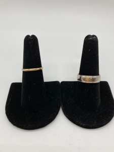10k Gold Ring & Diamond 10k White Gold Ring