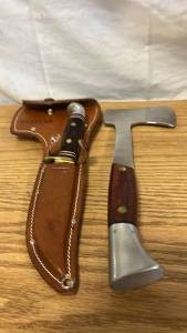 Western Hatchet And Knife With Sheath