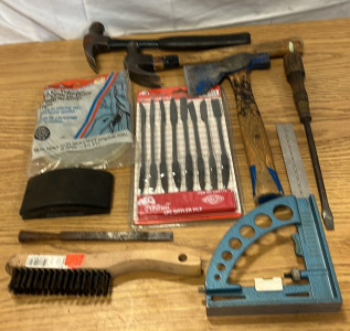 8 Piece Riffler File, Hatchet, Hammers And More