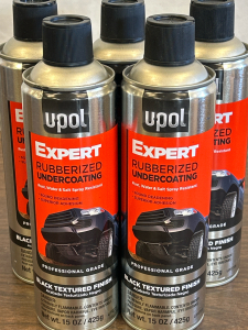 (5) Brand New! Upol Expert Rubberized Undercoating 15 Oz Cans-Black Textured Finish