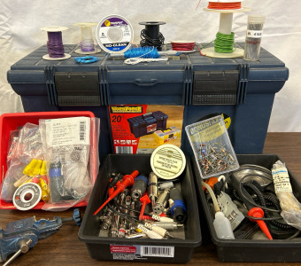 Toolbox w/ Partial Wiring Small Rolls, Capsc Diodes, Capacitors & More