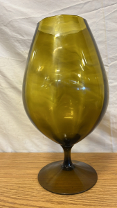 Olive Green Glass Vase