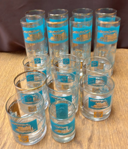 Mid Century Southern Comfort Glass Set